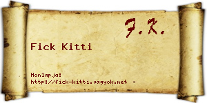 Fick Kitti névjegykártya